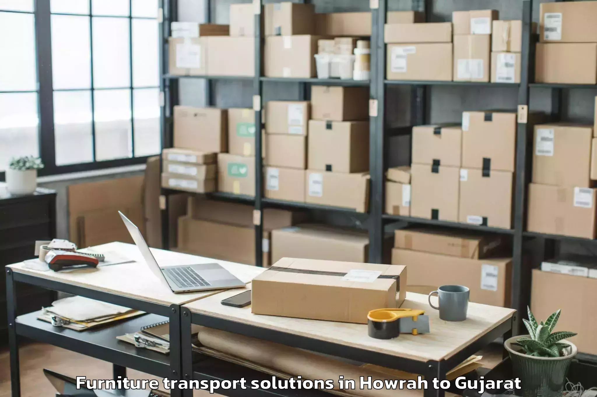 Expert Howrah to Adalaj Furniture Transport Solutions